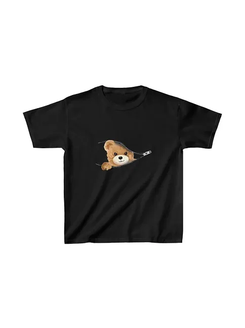 Unisex Çocuk Baskılı T-shirt - Siyah