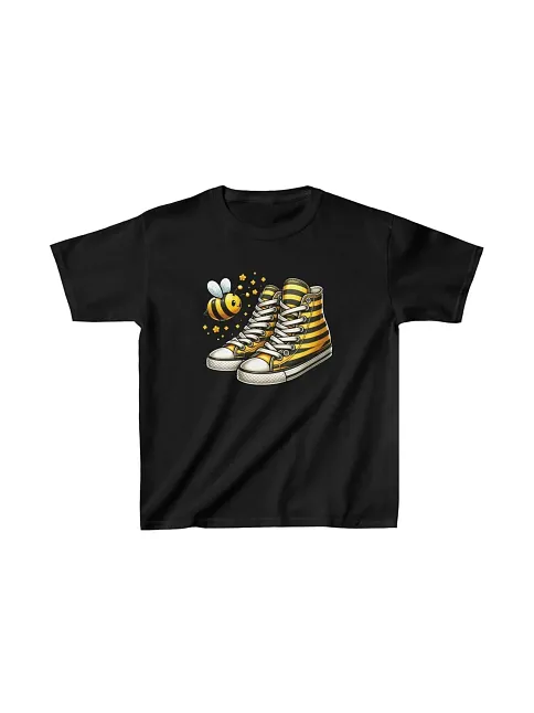 Unisex Çocuk Baskılı T-shirt - Siyah