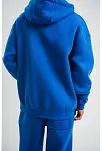 Erkek 3 İplik Oversize Kapşonlu Basic Sweatshirt Hoodie - Mavi