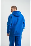 Erkek 3 İplik Oversize Kapşonlu Basic Sweatshirt Hoodie - Mavi