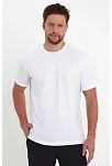 Erkek Düz T-shirt Kısa Kol Bisiklet Yaka Regular Fit Rahat Kalıp Günlük Tişört - Beyaz