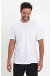Erkek Düz T-shirt Kısa Kol Bisiklet Yaka Regular Fit Rahat Kalıp Günlük Tişört - Beyaz