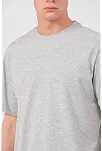 Erkek Düz T-shirt Kısa Kol Bisiklet Yaka Regular Fit Rahat Kalıp Günlük Tişört - Gri