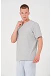 Erkek Düz T-shirt Kısa Kol Bisiklet Yaka Regular Fit Rahat Kalıp Günlük Tişört - Gri