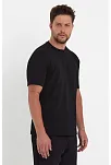 Erkek Düz T-shirt Kısa Kol Bisiklet Yaka Regular Fit Rahat Kalıp Günlük Tişört - Siyah