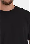 Erkek Düz T-shirt Kısa Kol Bisiklet Yaka Regular Fit Rahat Kalıp Günlük Tişört - Siyah