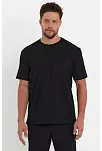 Erkek Düz T-shirt Kısa Kol Bisiklet Yaka Regular Fit Rahat Kalıp Günlük Tişört - Siyah