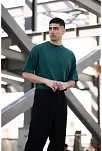 Erkek Düz T-shirt Kısa Kol Bisiklet Yaka Regular Fit Rahat Kalıp Günlük Tişört - Haki