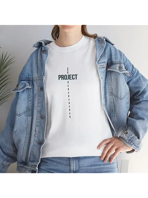 Kadın Bisiklet Yaka Baskılı  Kısa Kol T-shirt - Beyaz