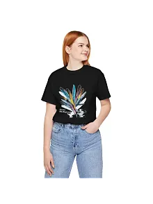 Kadın Baskılı T-shirt Kısa Kol Bisiklet Yaka Oversize Rahat Kalıp Tişört - Siyah
