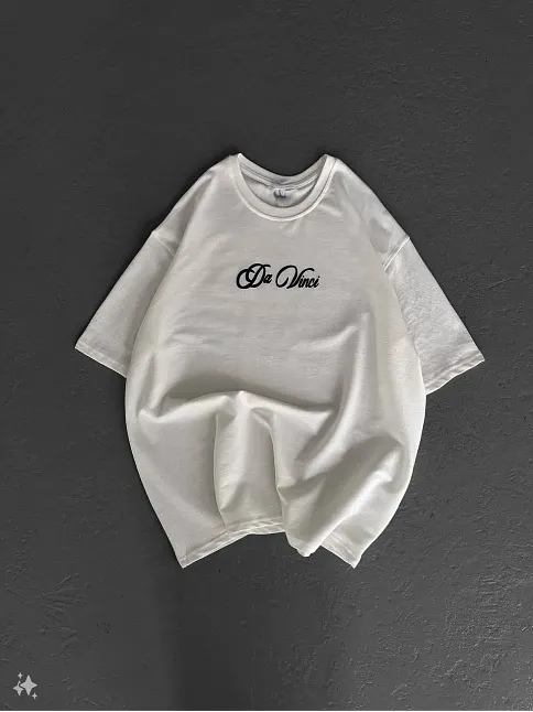 Kadın Baskılı T-shirt Kısa Kol Bisiklet Yaka Oversize Rahat Kalıp Günlük Tişört - Beyaz