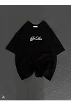 Erkek Baskılı T-shirt Kısa Kol Bisiklet Yaka Regular Fit Rahat Kalıp Günlük Tişört - Siyah