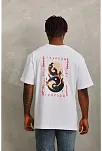 Erkek Baskılı T-shirt Kısa Kol Bisiklet Yaka Regular Fit Rahat Kalıp Günlük Tişört - Beyaz