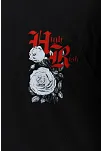 Erkek Baskılı T-shirt Kısa Kol Bisiklet Yaka Rahat Kalıp Tişört  - Siyah