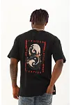 Erkek Baskılı T-shirt Kısa Kol Bisiklet Yaka Regular Fit Rahat Kalıp Günlük Tişört - Siyah