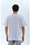 Erkek Düz Yazlık Kısa Kol Tişört Bisiklet Yaka Oversize T-shirt - Beyaz