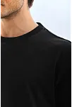 Erkek Düz Yazlık Kısa Kol Tişört Bisiklet Yaka Oversize T-shirt - Siyah