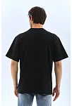 Erkek Düz Yazlık Kısa Kol Tişört Bisiklet Yaka Oversize T-shirt - Siyah