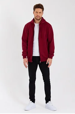 Erkek 3 İplik Pamuklu Tam Fermuarlı Kapüşonlu Kanguru Cepli Düz Hoodie Sweatshirt - Bordo Erkek 3 İplik Pamuklu Tam Fermuarlı Kapüşonlu Kanguru Cepli Düz Hoodie Sweatshirt - Bordo