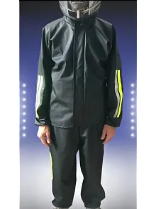 Erkek Tam Kalıp Motorcu Kurye Su Gecirmez Yağmurluk Takım - Siyah