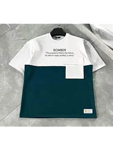 Erkek Tişört Torba Cepli Parçalı Kısa Kol T-shirt - Lacivert
