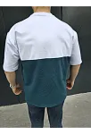 Erkek Kısa Kol Yazlık Tişört Torba Cepli Parçalı T-shirt - Lacivert