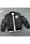 Erkek Siyah Askeri Tarz Bomber Mont Punisher Skull Detaylı Fermuarlı Cepli - Siyah