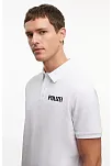 Erkek Polo Yaka Düğmeli Tişört Pike Baskılı T-shirt - Beyaz