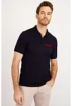 Erkek Pike Polo Yaka Tişört Düğmeli Baskılı T-shirt - Beyaz