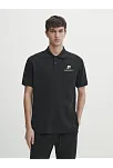 Erkek Pike Polo Yaka Tişört Düğmeli Baskılı T-shirt - Beyaz