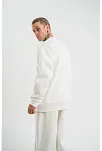 Erkek Uzun Kol Bisiklet Yaka 3 İplik Pamuklu Kışlık Sweatshirt  - Beyaz