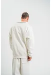 Erkek Uzun Kol Bisiklet Yaka 3 İplik Pamuklu Kışlık Sweatshirt  - Beyaz