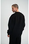 Erkek Uzun Kol Bisiklet Yaka 3 İplik Pamuklu Kışlık Sweatshirt - Siyah