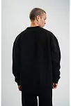 Erkek Uzun Kol Bisiklet Yaka 3 İplik Pamuklu Kışlık Sweatshirt - Siyah
