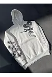 Kadın Oversize Kapüşonlu Kanguru Cepli Baskılı 3 İplik Pamuklu Sweatshirt Hoodie -   Beyaz