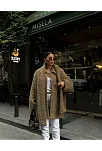 Kadın Yün Cıkartılabilen Atkılı , Kaban İkili Takım - Kahve