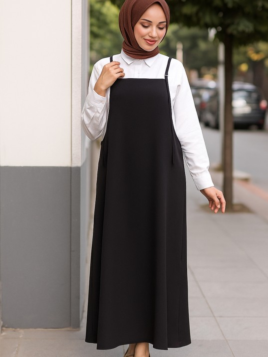 Kadın Siyah Basic Ayarlanabilir Askılı Jile Elbise – Şık, Rahat Ve 4 Mevsim Kullanıma Uygun Kadın Siyah Basic Ayarlanabilir Askılı Jile Elbise – Şık, Rahat Ve 4 Mevsim Kullanıma Uygun