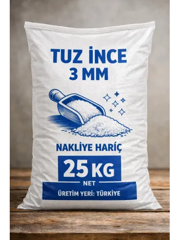Tuz İnce 3 Mm 25 Kg Çuval