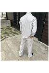 Erkek Kadife Oversize Takım Gömlek Pantolon İkili Set - Gri