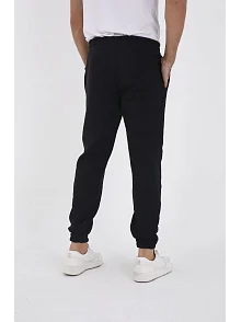 Erkek Kışlık Üç İplik Lastikli Eşofman Pantolon - Siyah
