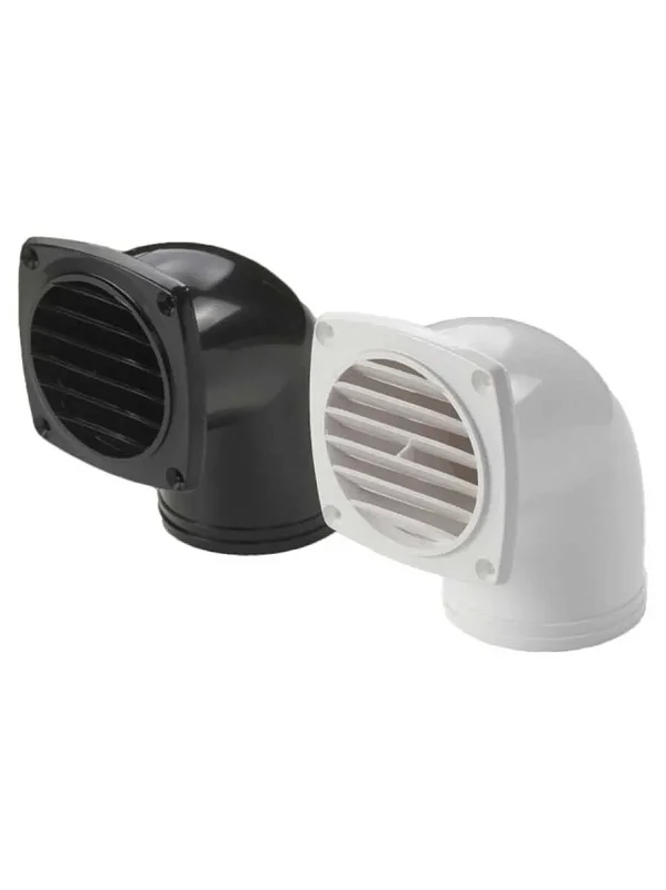 Dirsekli Menfez Plastik. Ø76mm Siyah (8011)