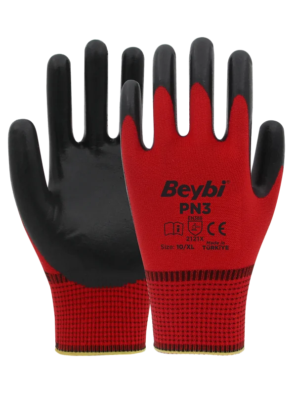 Beybi Pn3 Polyester Örme Nitril Eldiven Kırmızı No 10 (1041) Beybi Pn3 Polyester Örme Nitril Eldiven Kırmızı No 10 (1041)