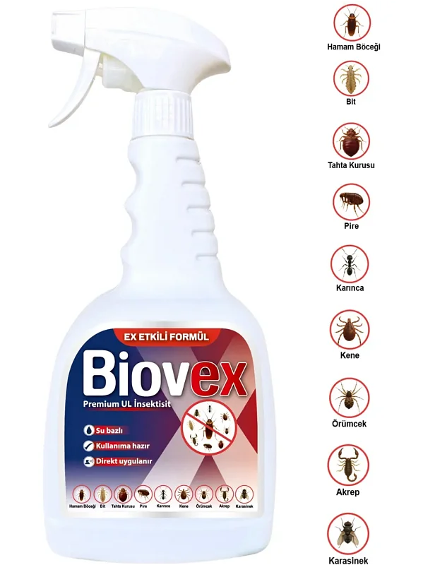 Biovex Premium Ul Haşere Ilacı Hamam Böceği, Tahta Kurusu, Karınca, Kene, Karasinek, Akrep, Bit, Pire, Örümcek 500 Ml (5040)