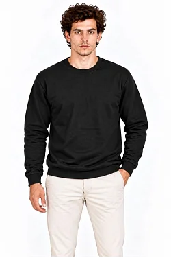 Erkek 2'li Bisiklet Yaka İçi Şardonlu 2 İplik Düz Uzun Kollu Regular Fit Sweatshirt - Siyah & Gri Erkek 2'li Bisiklet Yaka İçi Şardonlu 2 İplik Düz Uzun Kollu Regular Fit Sweatshirt - Siyah & Gri