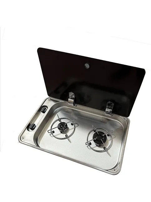 Karavan 2 Gözlü Cam Kapaklı Ocak 53 X 32.5 Cm Univercal (11014)