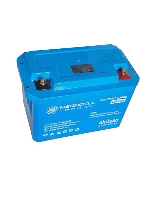 Megacell 12.8v 100ah (bluetooth) Lifepo4 Lityum Demir Fosfat Akü(abs Kasa) (19012)