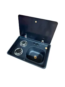 Karavan Tekne Ocağı  42x62 Cm Cam Kapaklı  Siyah (11017s)