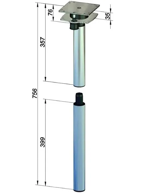 Karavan Döner Tip Masa Ayağı 75 Cm