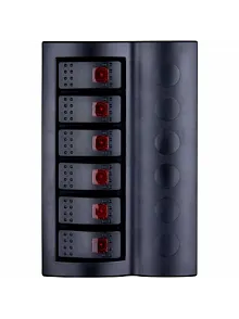 Bfy Otomatik Sigortalı Ve Işıklı Switch Panel 6 Lı Siyah Butonlu (7011)