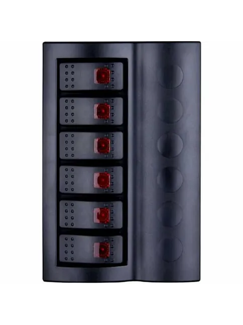 Bfy Otomatik Sigortalı Ve Işıklı Switch Panel 6 Lı Siyah Butonlu (7011)